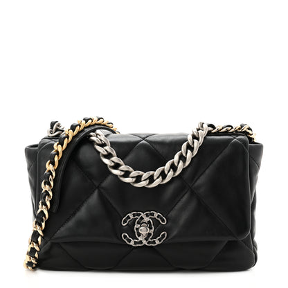 Chanel Lambskin Quilted Medium Chanel 19 Flap Black 1 of 11
