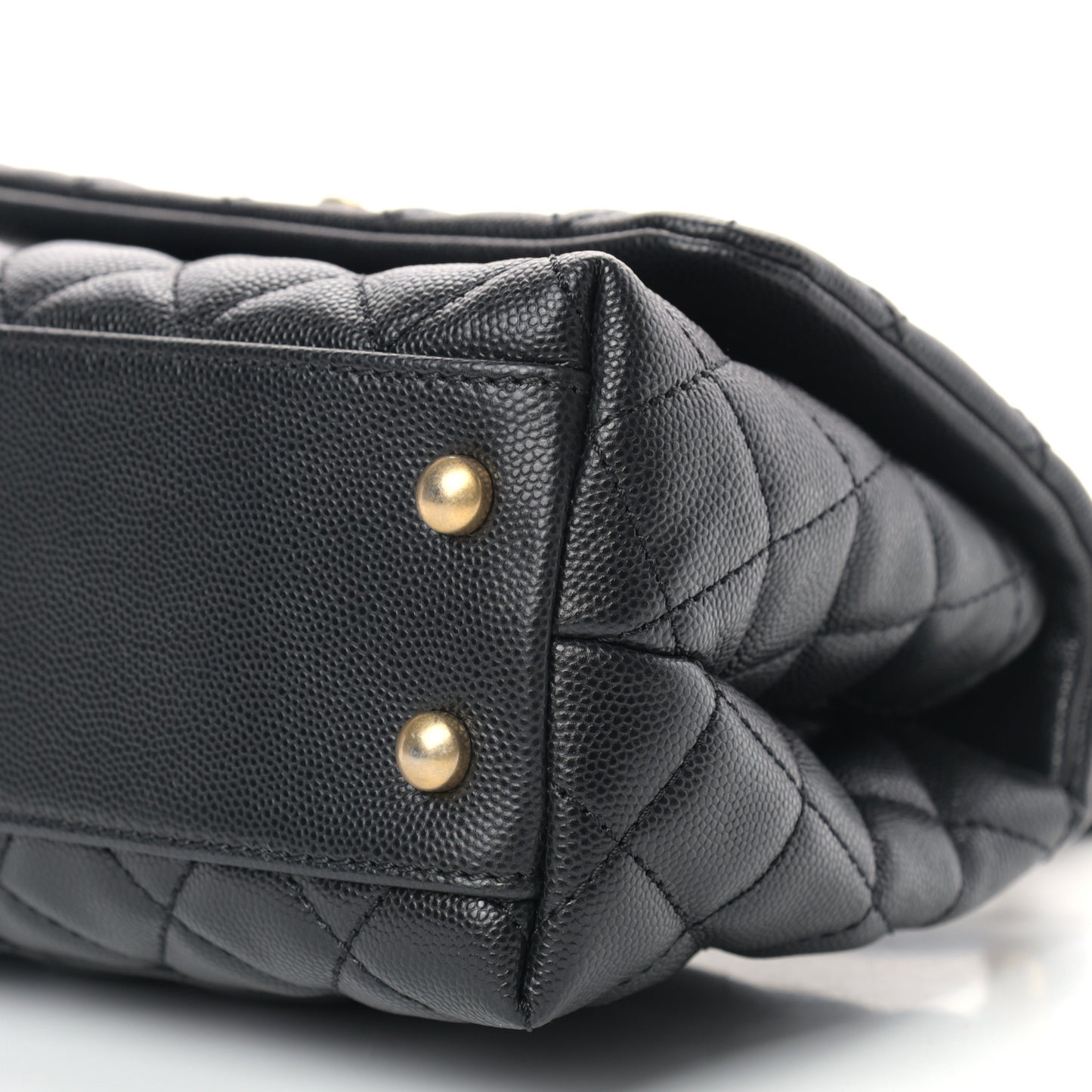 Caviar Quilted Mini Coco Handle Flap Black