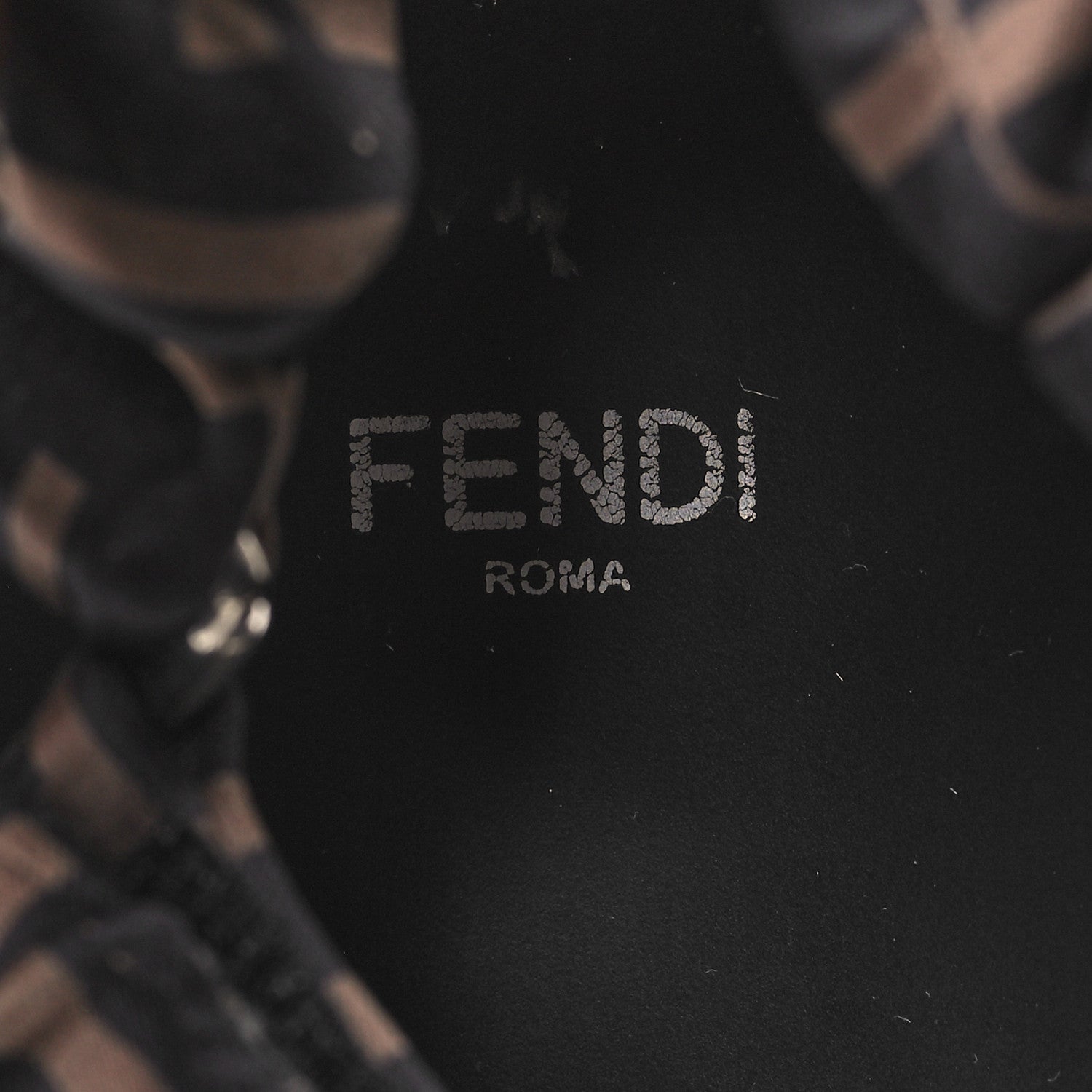 Fendi Satin FF Ruched Sandals 38.5 Tobacco Black 7 of 8