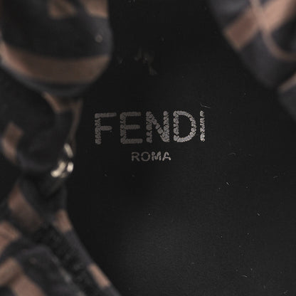 Fendi Satin FF Ruched Sandals 38.5 Tobacco Black 7 of 8