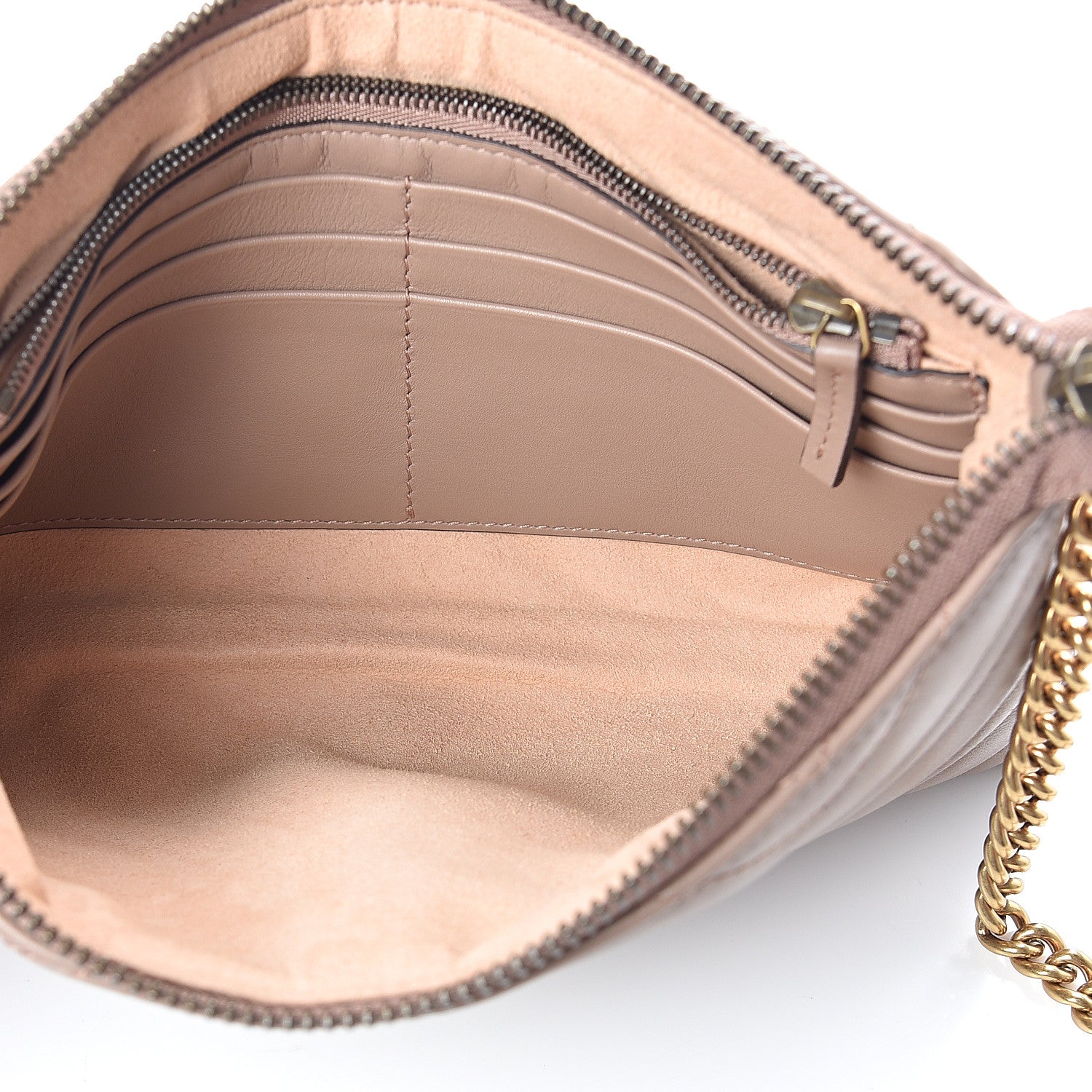 Gucci Calfskin Matelasse Mini GG Marmont Chain Bag Porcelain Rose 4 of 7