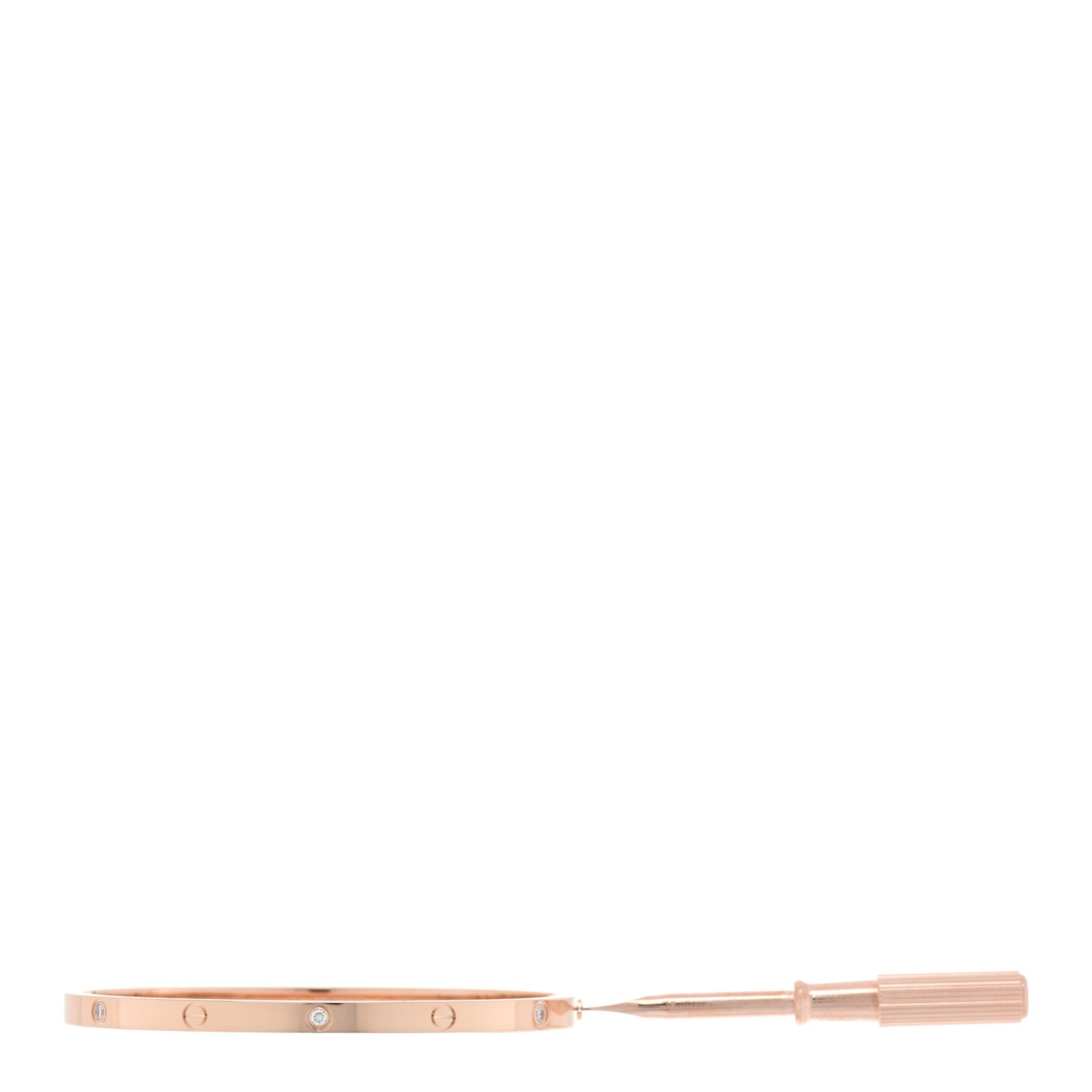 18K Pink Gold 6 Diamond Small LOVE Bracelet 16