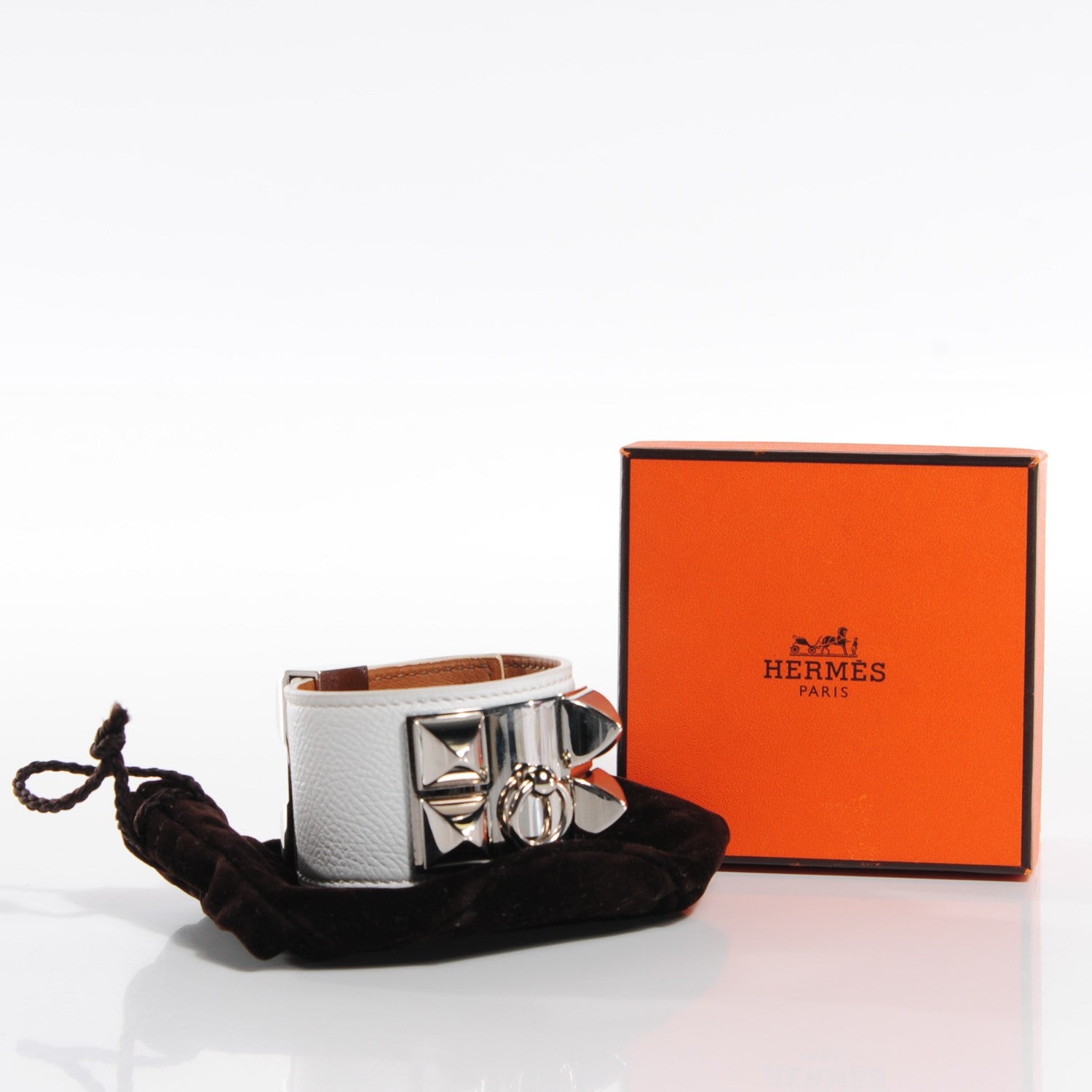 Hermes Epsom Collier de Chien CDC Bracelet S White 8 of 8