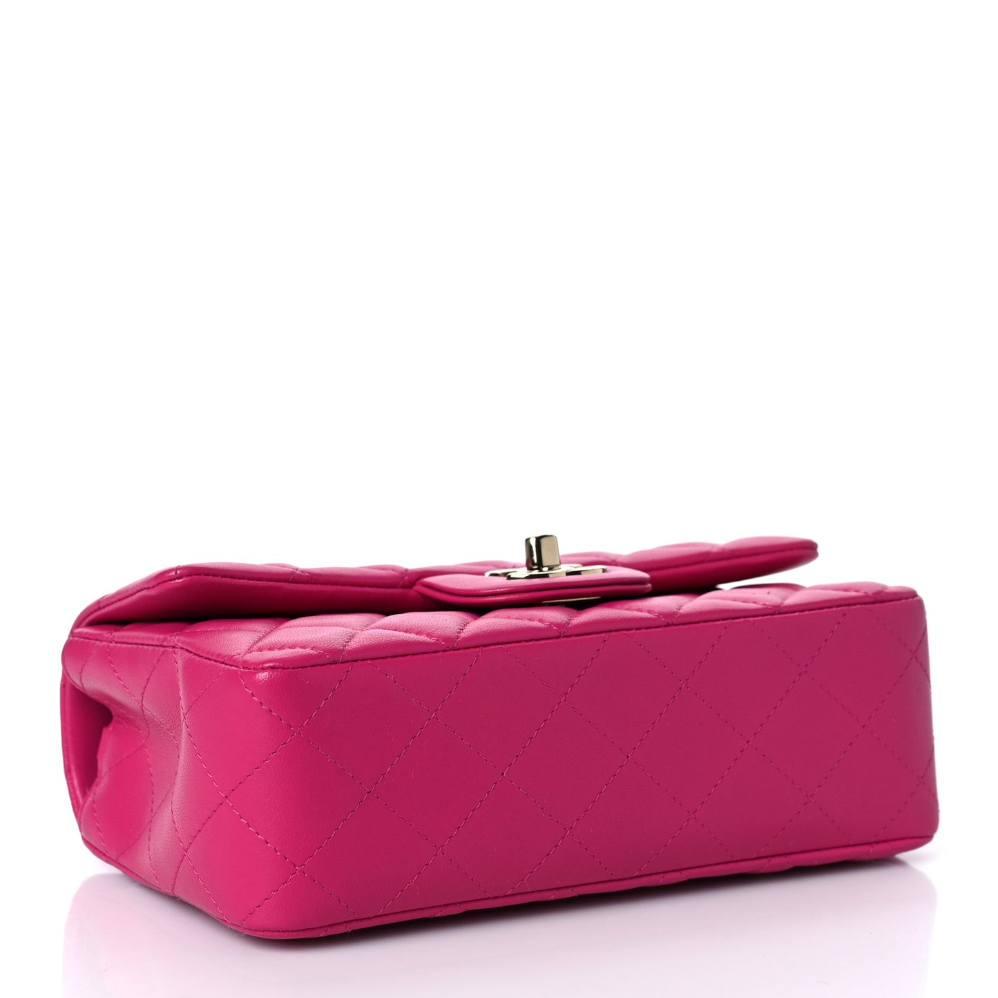 Lambskin Quilted Mini Rectangular Flap Pink