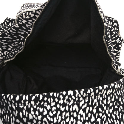 Saint Laurent Canvas Leopard Print City Backpack Black White 4 of 11
