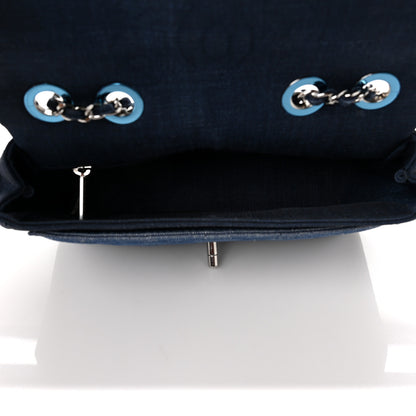 Chanel Denim Quilted Small Medallion Flap Light Blue 5 of 9