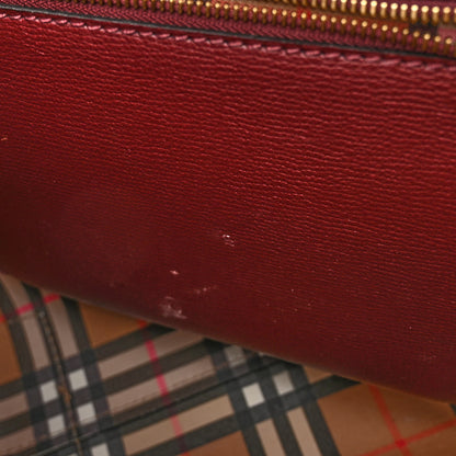 Burberry Calfskin Crest Embossed Small Tote Burgundy 10 of 12