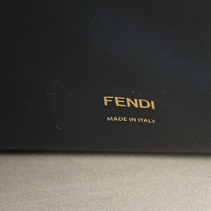 Fendi Vitello Grace Bi-Color FF 1974 Embossed Flip Tote Black Maya 7 of 12