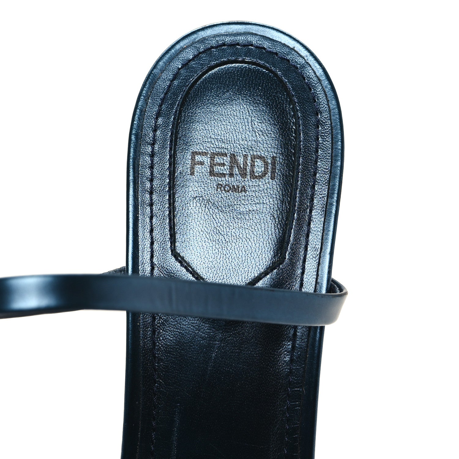 Fendi Metallic Calfskin Fendi First 95mm Slide Sandals 38.5 Perfect 7 of 8