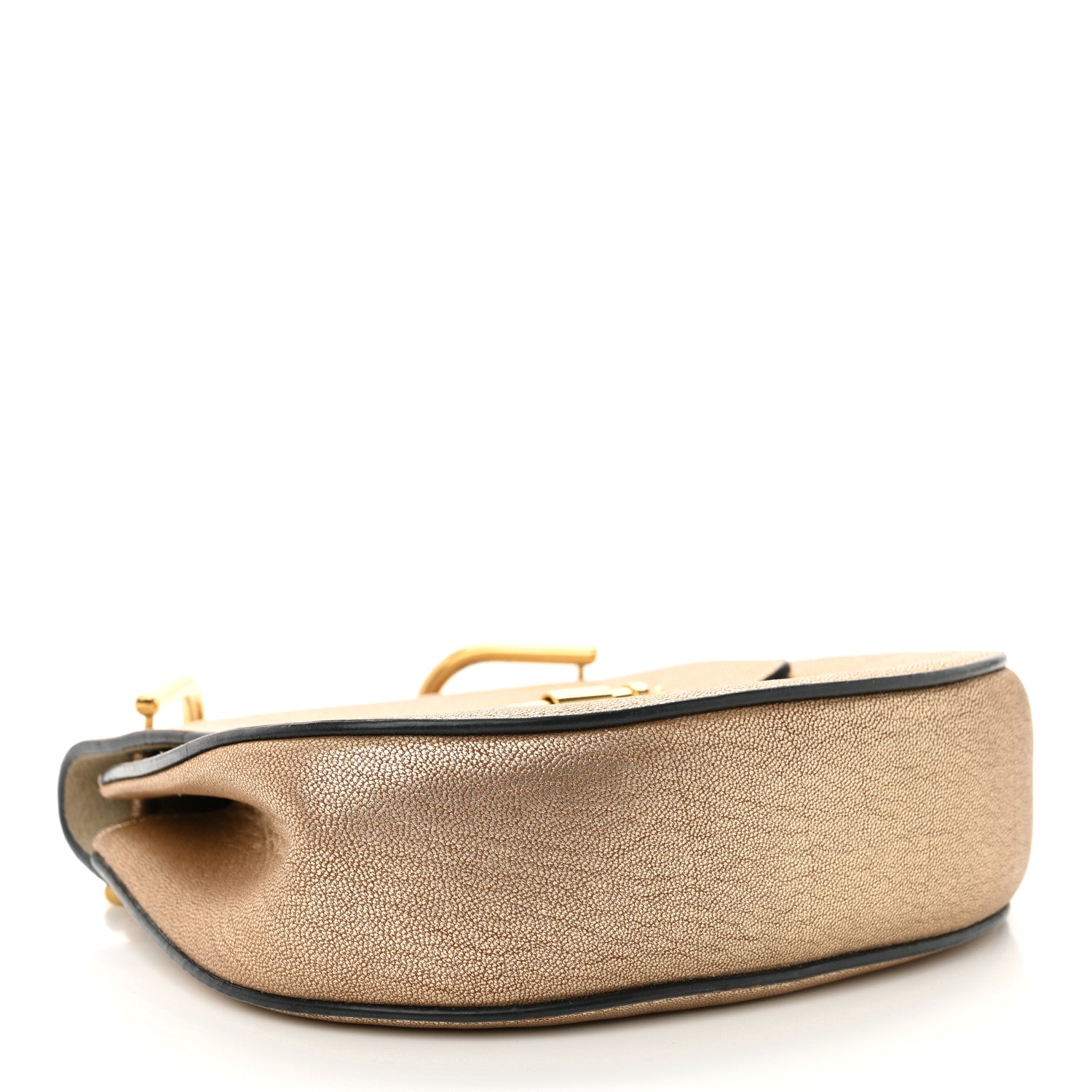 Chloe Metallic Goatskin Mini Drew Shoulder Bag Pale Gold 4 of 12