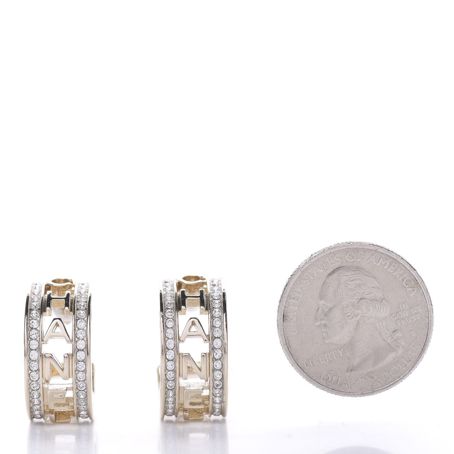 Metal Crystal Bow-tiful CC Hoop Earrings Gold