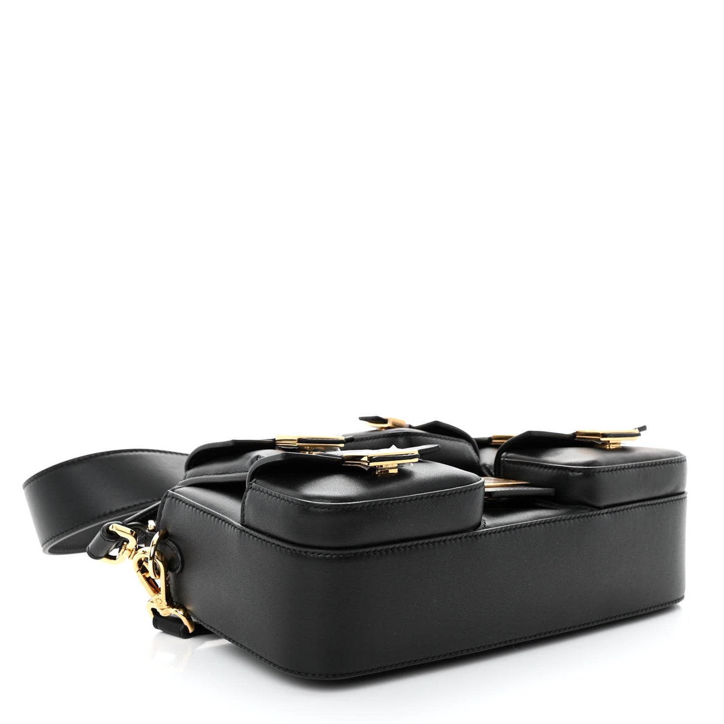 Shiny Nappa Multipocket Baguette Black