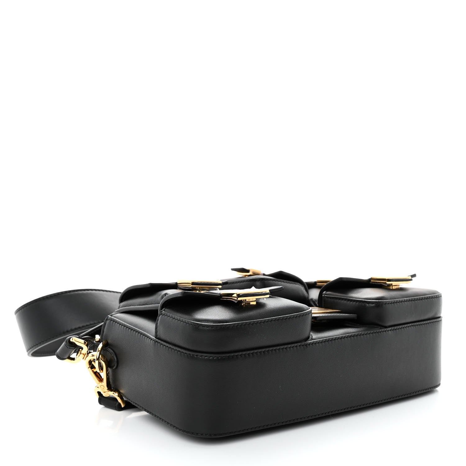 Fendi Shiny Nappa Multipocket Baguette Black 4 of 9