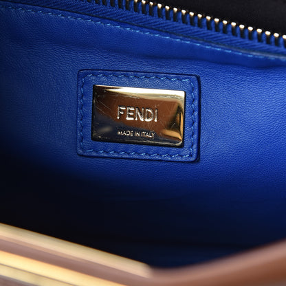 Fendi Vitello Morgan Shiny Nappa Medium Peekaboo Iconic Satchel Cuoio Bluette 6 of 10