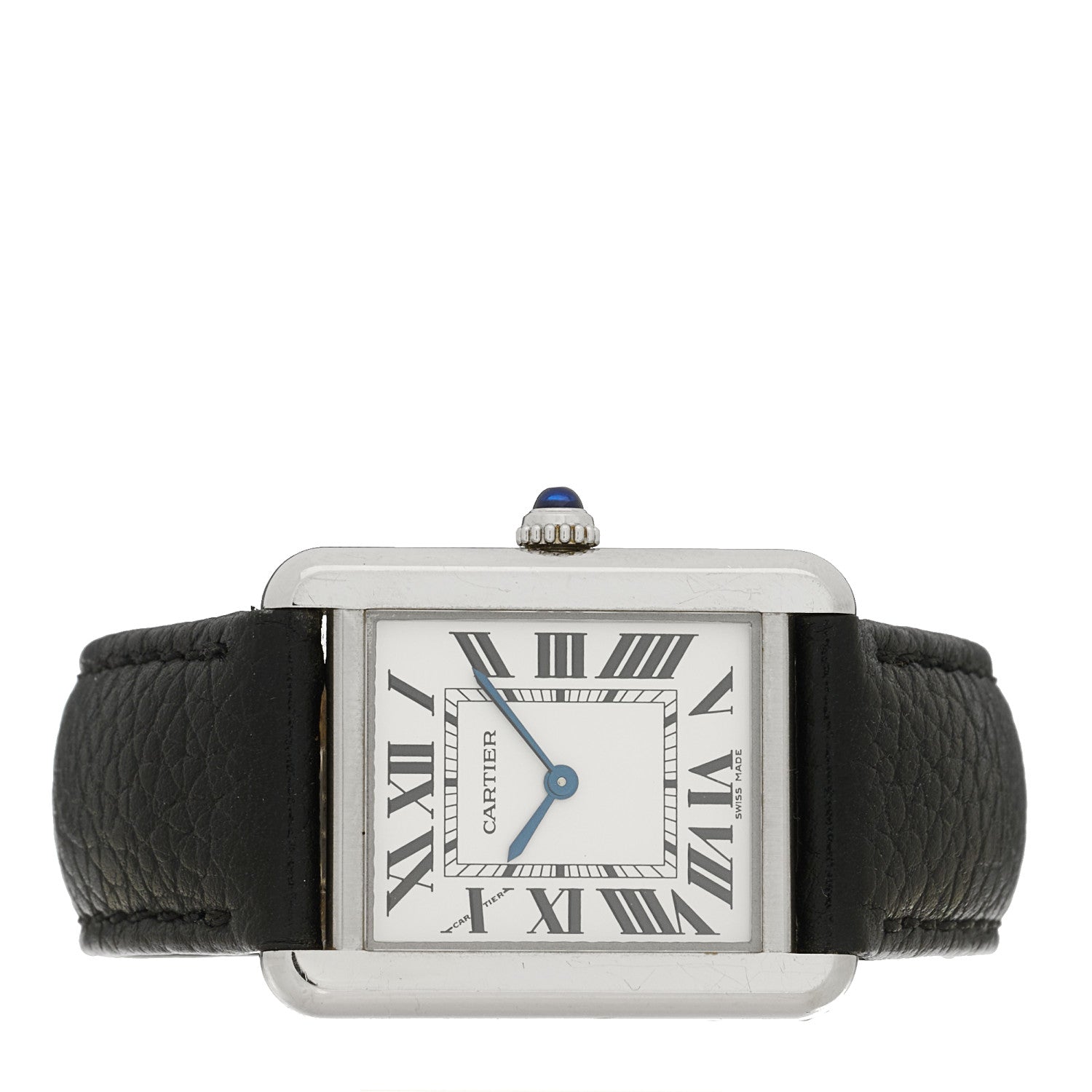 Cartier Stainless Steel Calfskin 24mm Tank Solo Quartz Watch 2 of 4