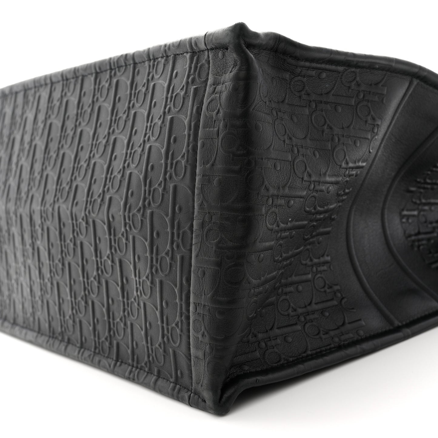 Oblique Calfskin Embossed Large Book Tote TBlack
