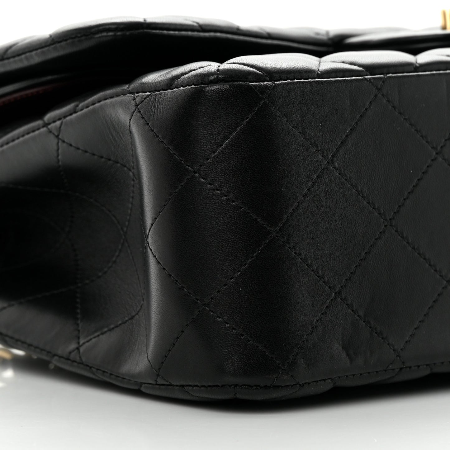 Lambskin Quilted Jumbo Double Flap Black