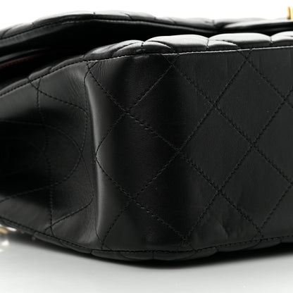 Chanel Lambskin Quilted Jumbo Double Flap Black 9 of 19