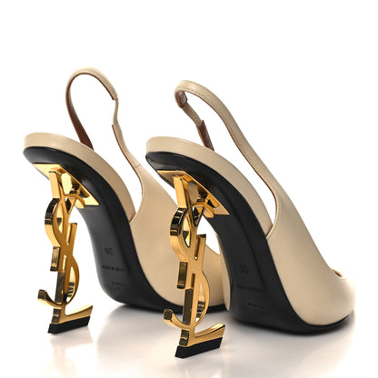 Saint Laurent Calfskin Opyum 110 Slingback Pumps 36 Real Beige 4 of 8