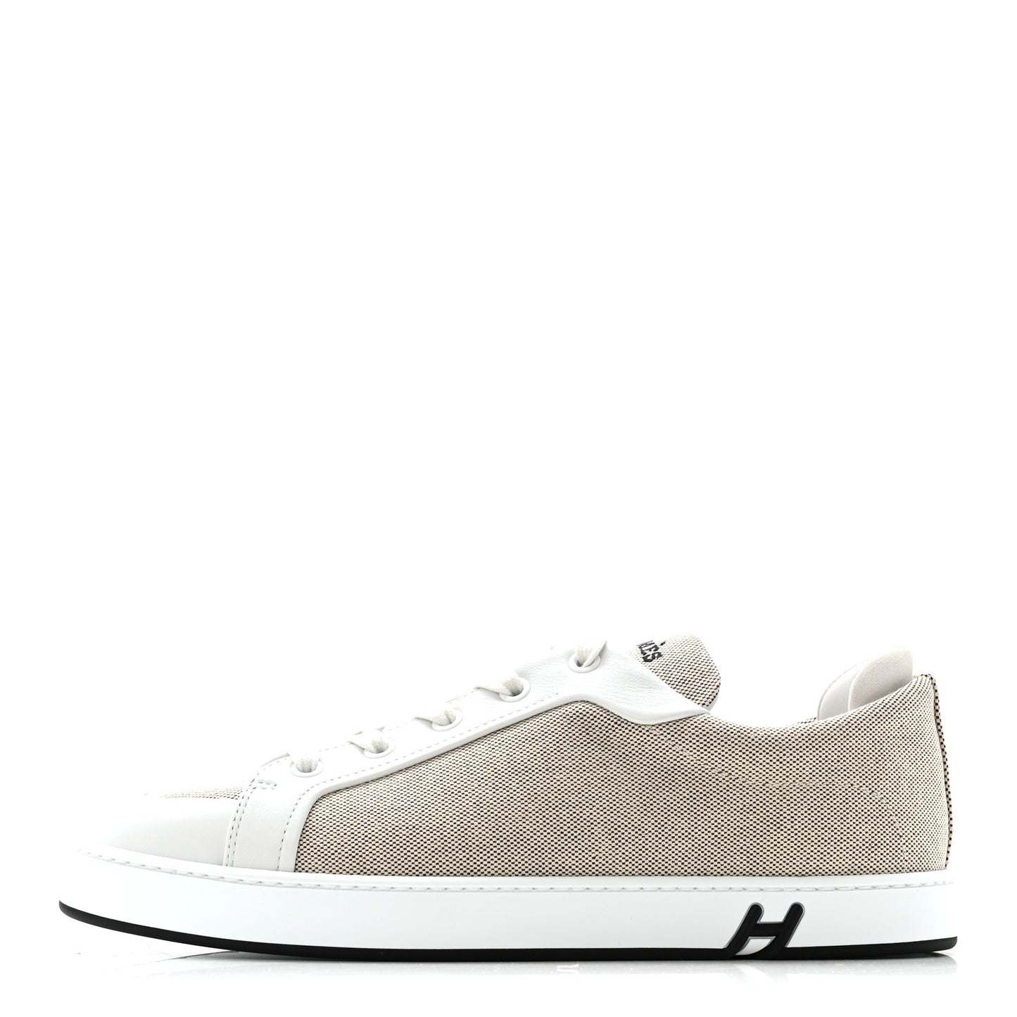 Calfskin Canvas Kid Sneakers 38 Prunoir White
