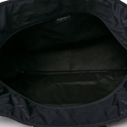 Chanel Nylon Quilted Calfskin Large CC Tote Bag Black 9 of 14