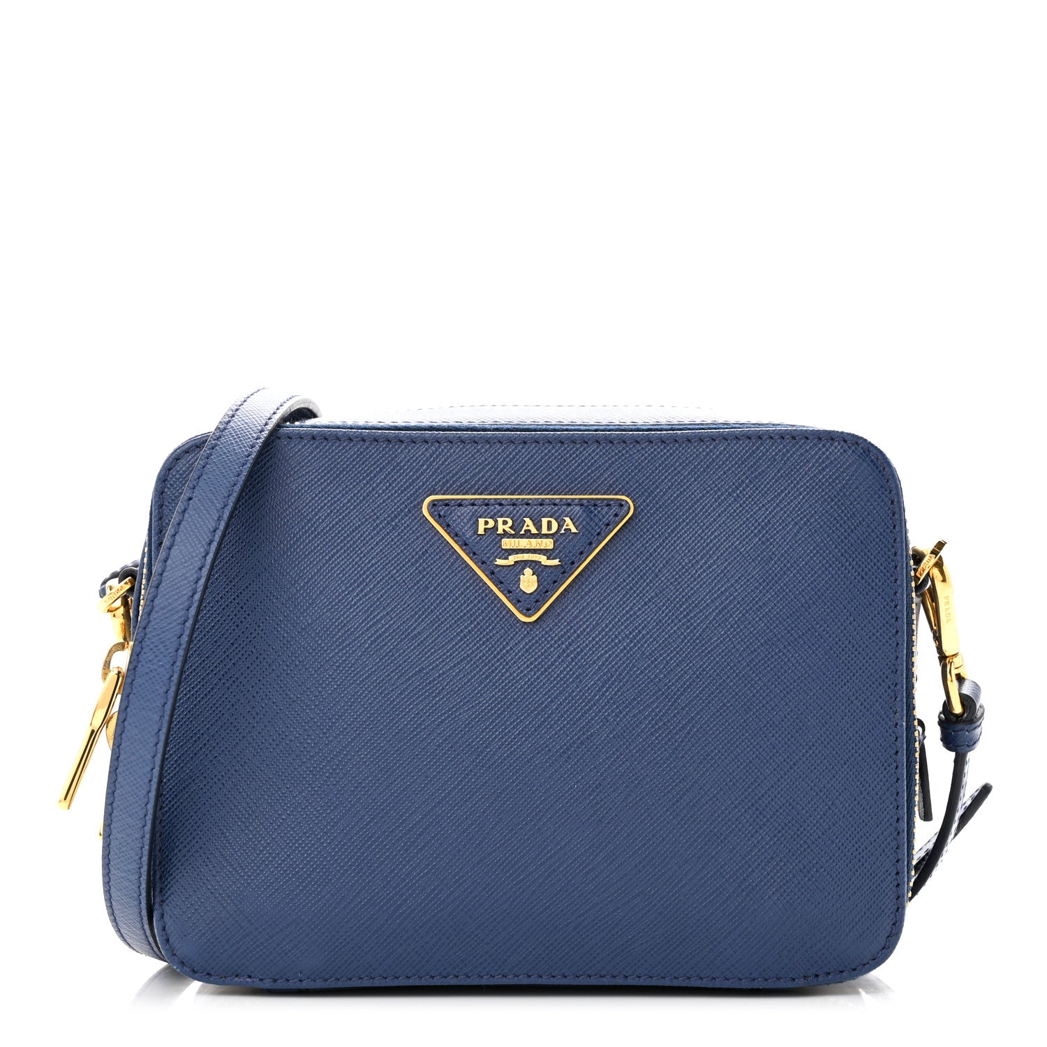 Prada Saffiano Camera Crossbody Bag Bleuette 1 of 11