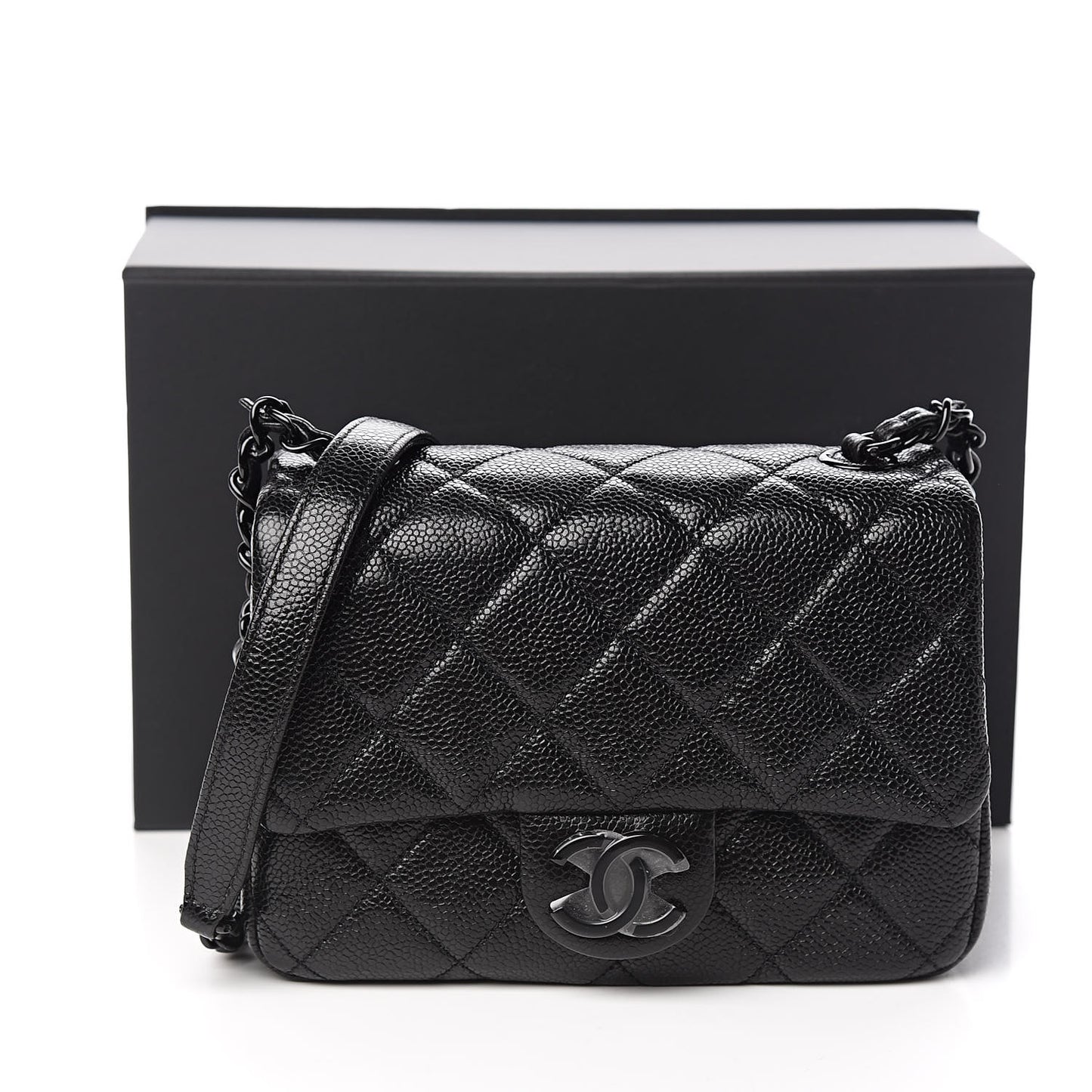 Caviar Quilted Incognito Mini Square Flap Black