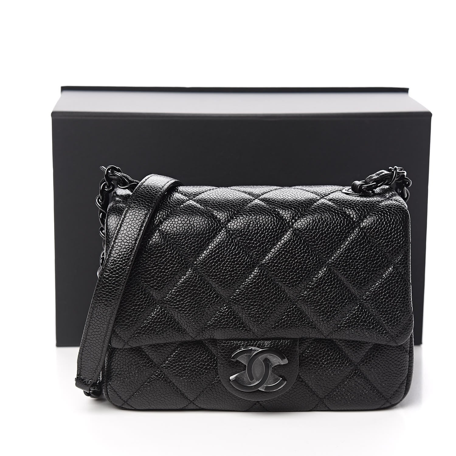 Chanel Caviar Quilted Incognito Mini Square Flap Black 11 of 11