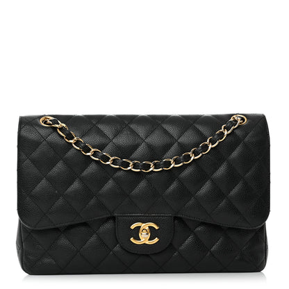 Chanel Caviar Quilted Jumbo Double Flap Black 1 of 18