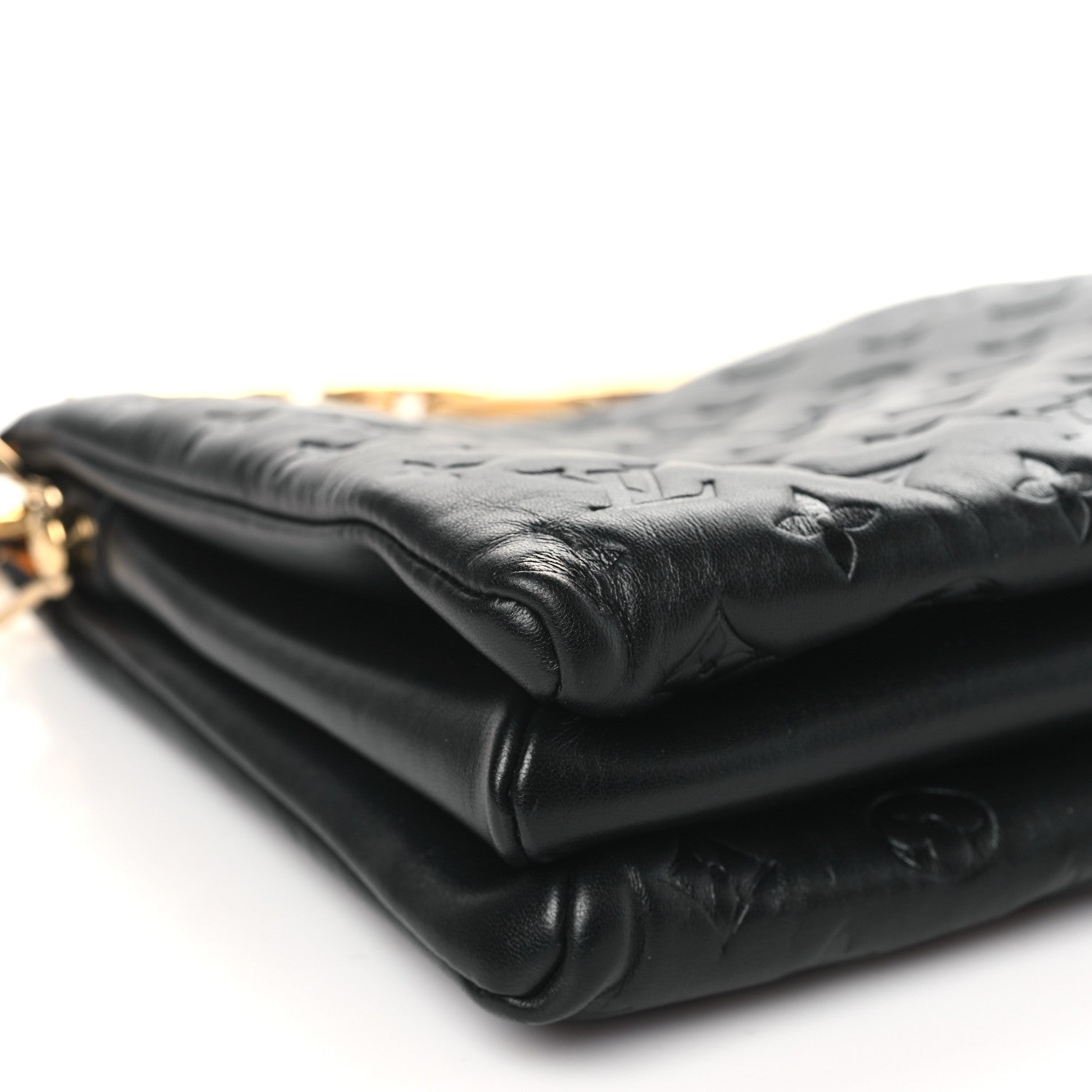 Louis Vuitton Lambskin Embossed Monogram Coussin MM Black 8 of 10