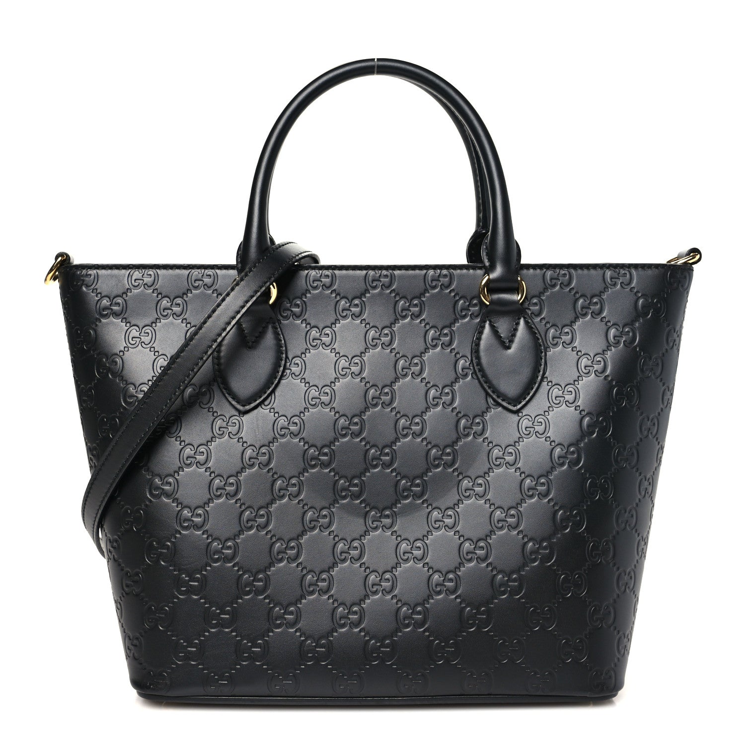 Gucci Guccissima Small Zippered Bucket Tote Black 1 of 9