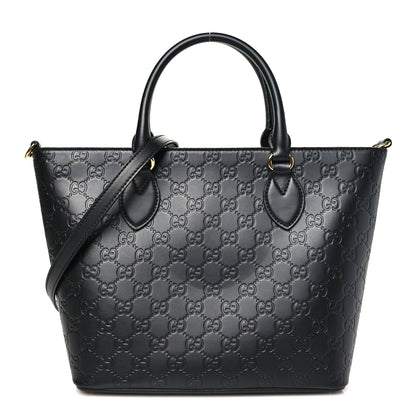 Gucci Guccissima Small Zippered Bucket Tote Black 1 of 9