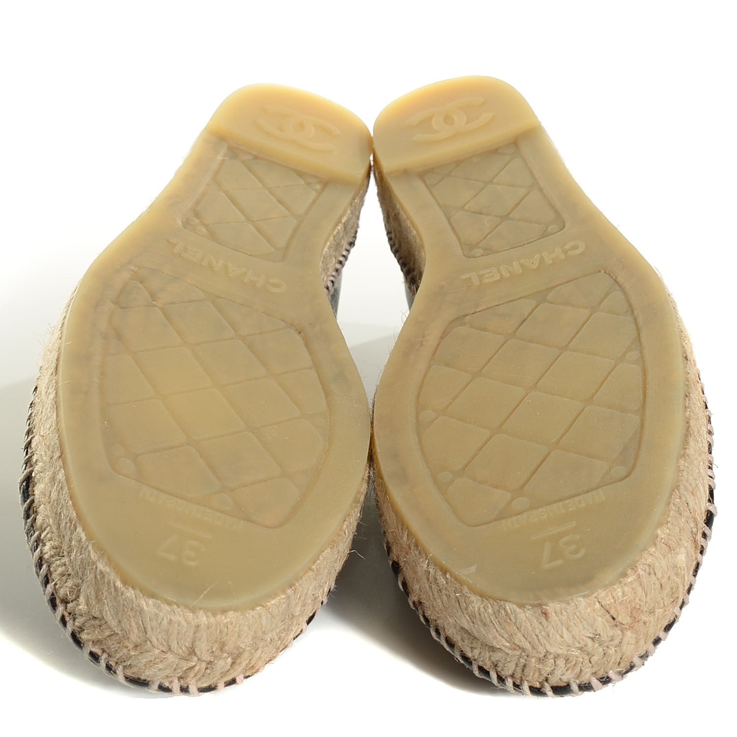 Chanel Lambskin CC Espadrilles 37 Black 5 of 10