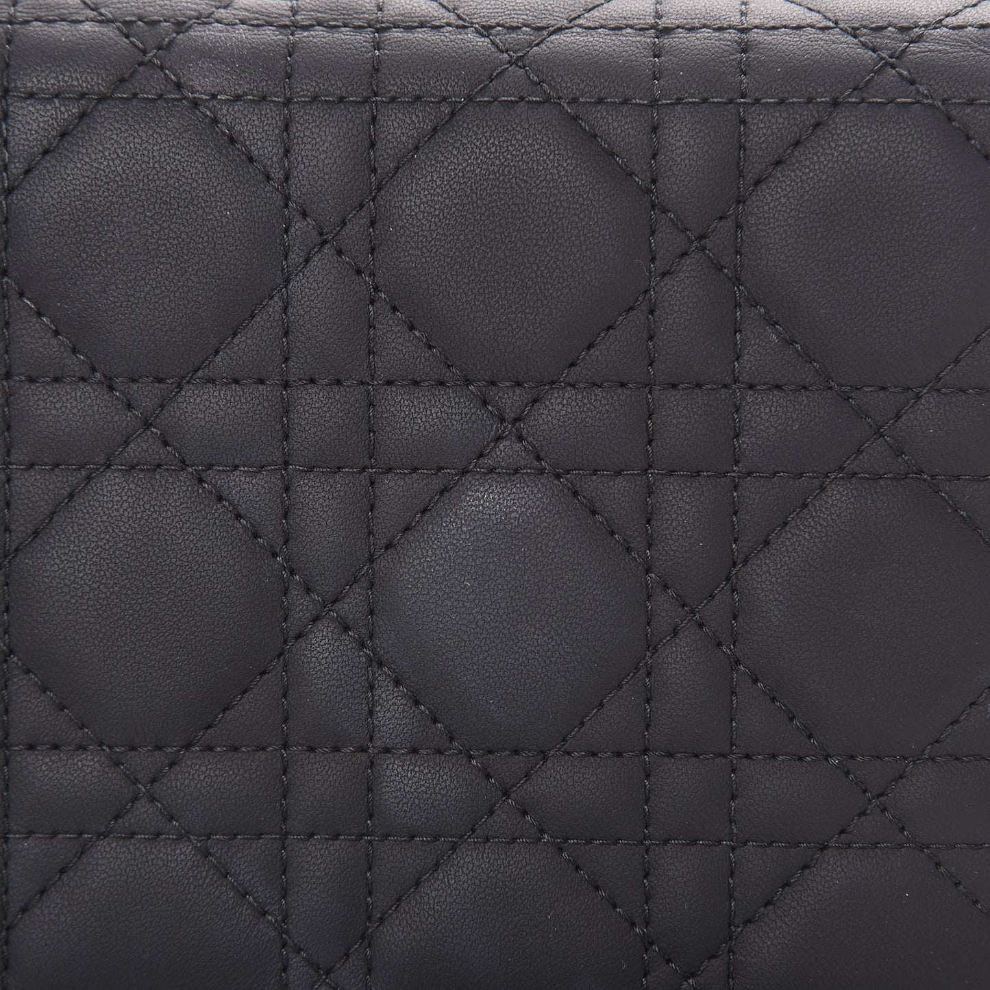 Ultra Matte Calfskin Cannage Lady Dior Clutch Black