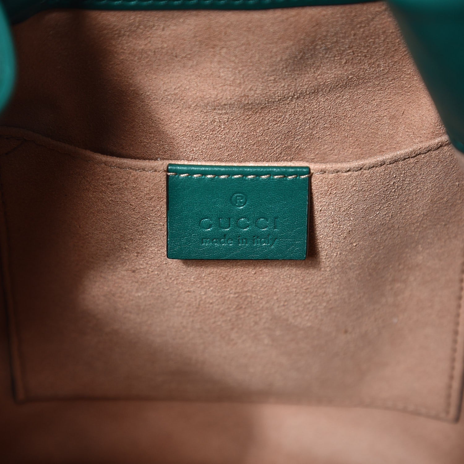 Gucci Calfskin Matelasse Sylvie Web GG Marmont Bucket Bag Emerald Green 6 of 7