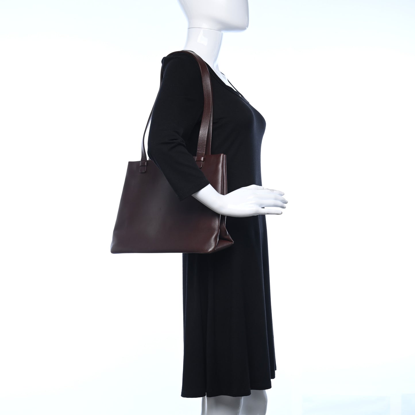 Calfskin Small Shopping Tote Brown