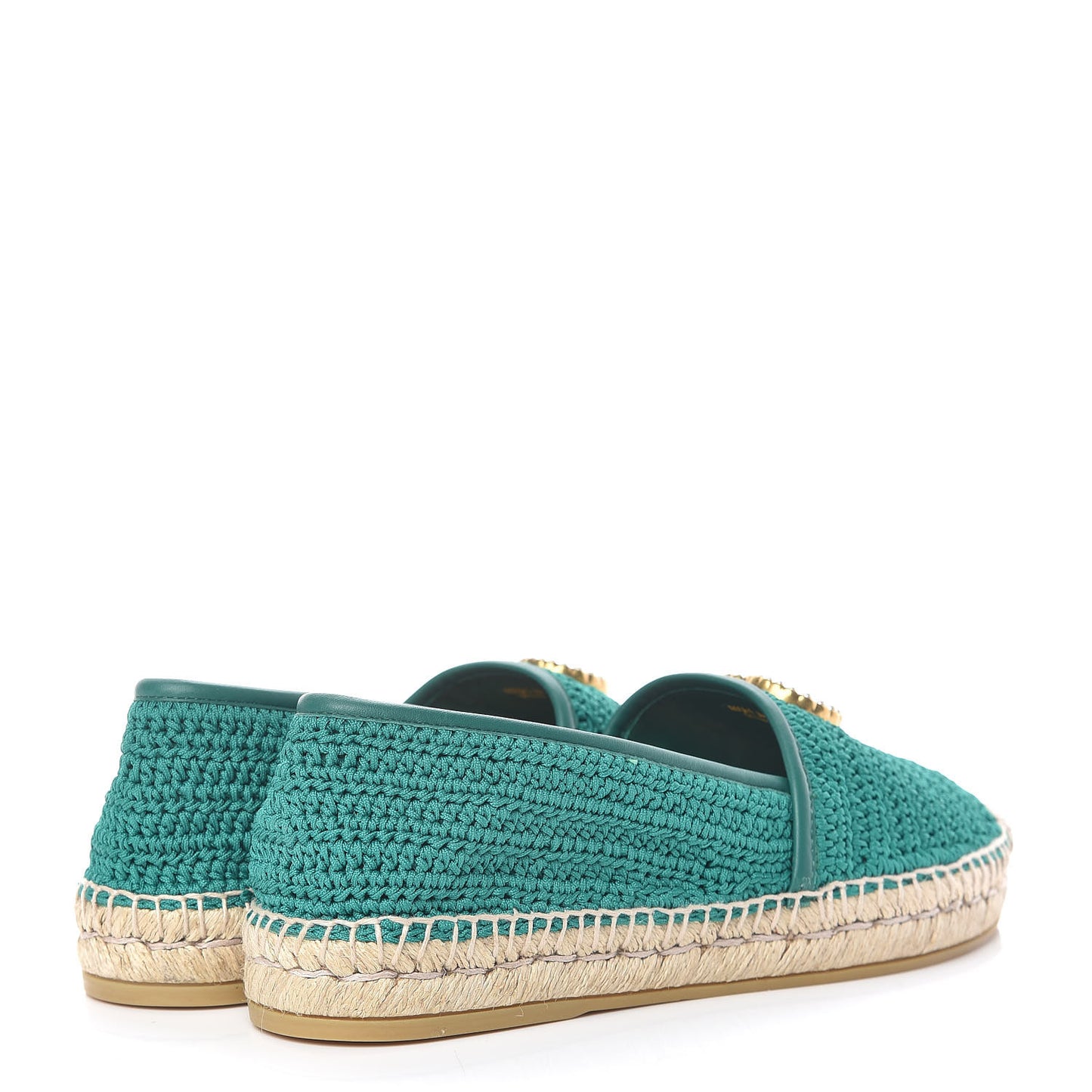 Cotton Crochet Pearly GG Marmont Espadrilles 39 Emerald