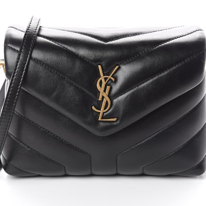 Saint Laurent Calfskin Y Quilted Monogram Toy Loulou Crossbody Bag Black 6 of 8
