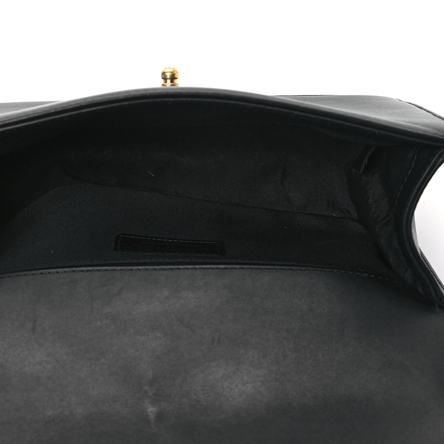 Calfskin Chevron Quilted Medium Boy Flap Black