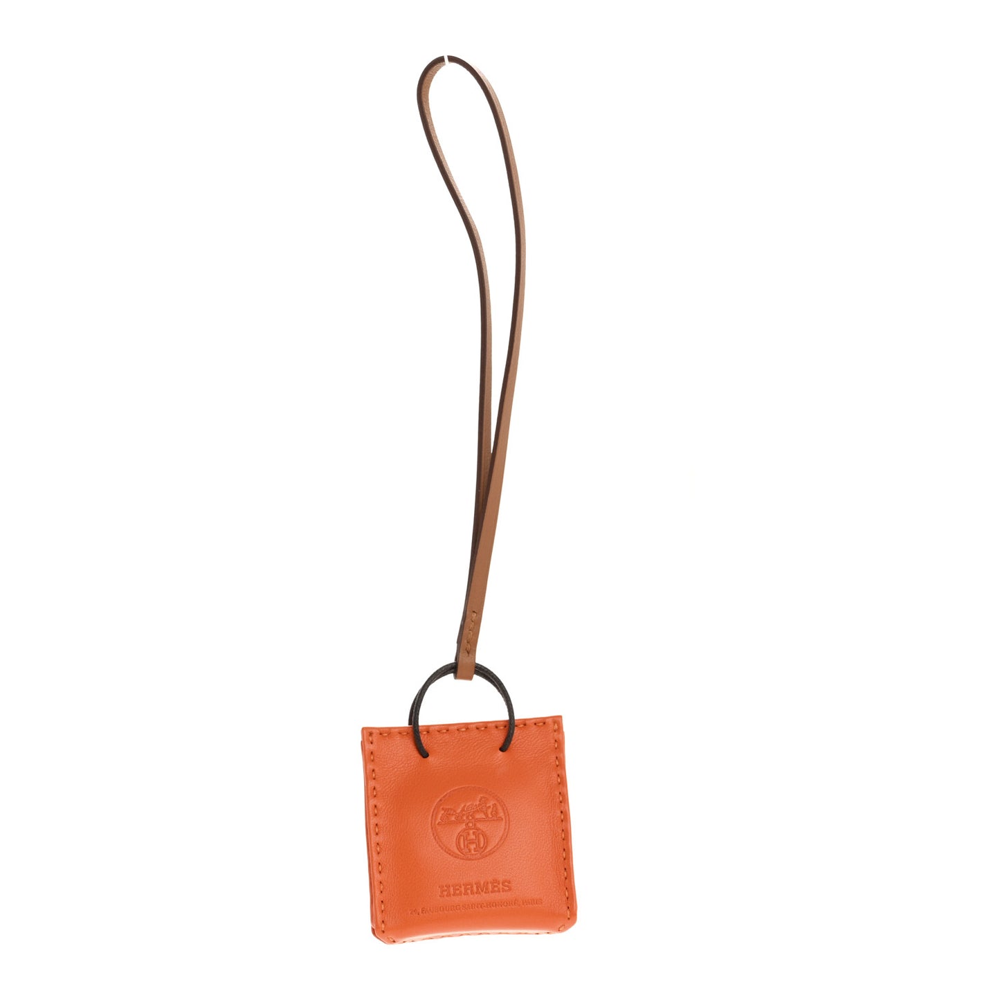 Milo Lambskin Swift Shopping Bag Charm Feu Gold