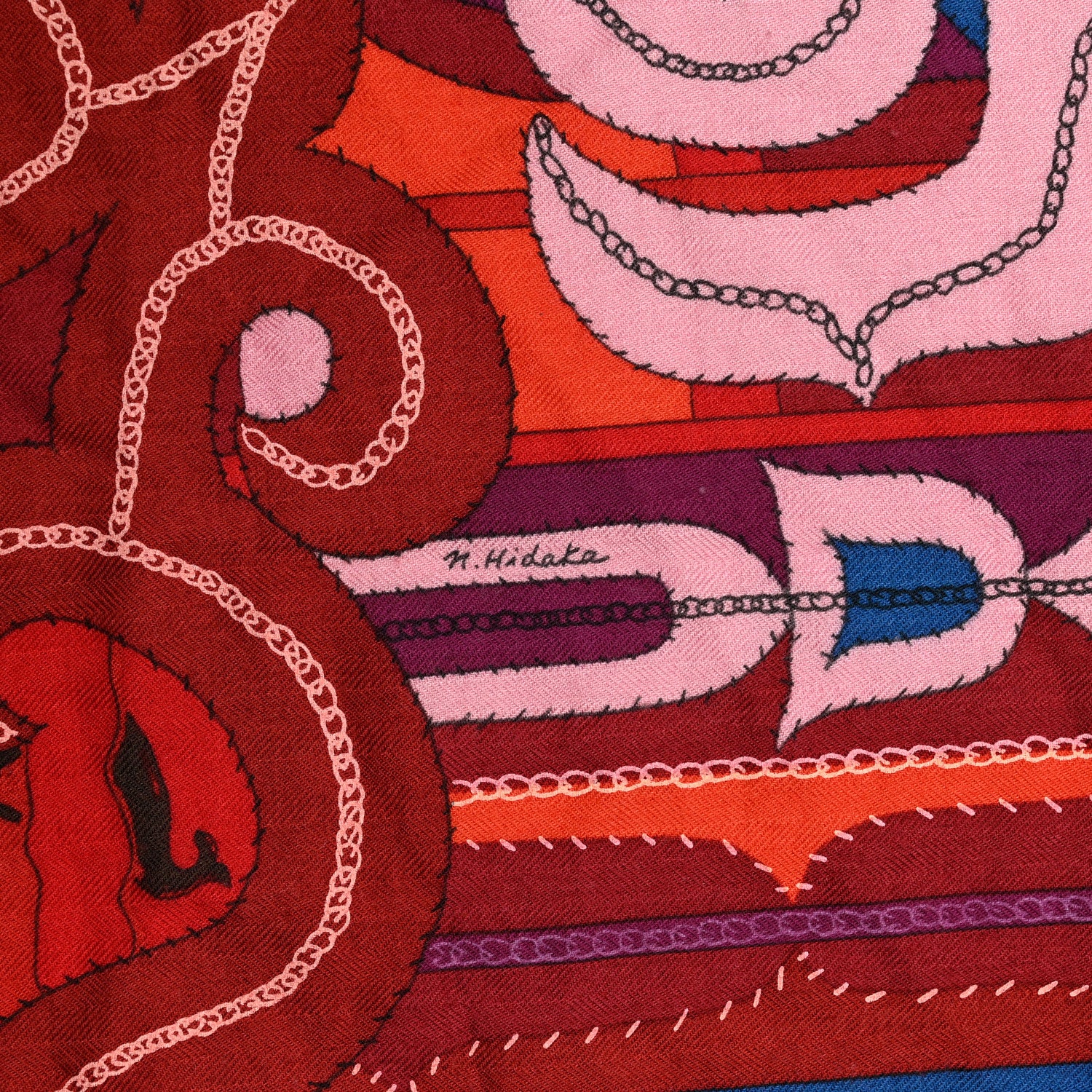 Hermes Cashmere Silk Esprit Ainou Shawl 140 Fuschia Vieux Rose Rouge H 6 of 7