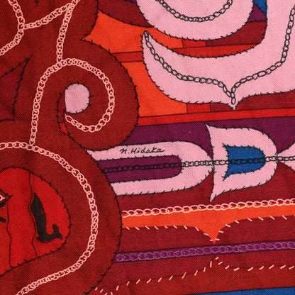Hermes Cashmere Silk Esprit Ainou Shawl 140 Fuschia Vieux Rose Rouge H 6 of 7