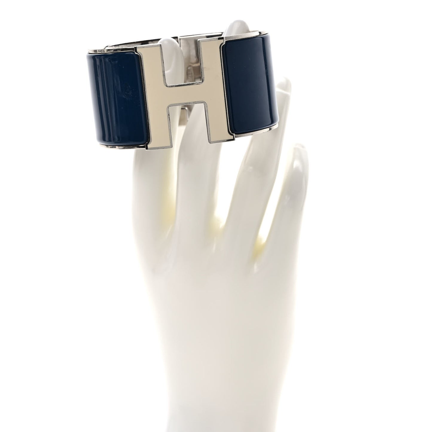 Enamel Extra Wide Clic Clac H Bracelet GM Bleu Nuit