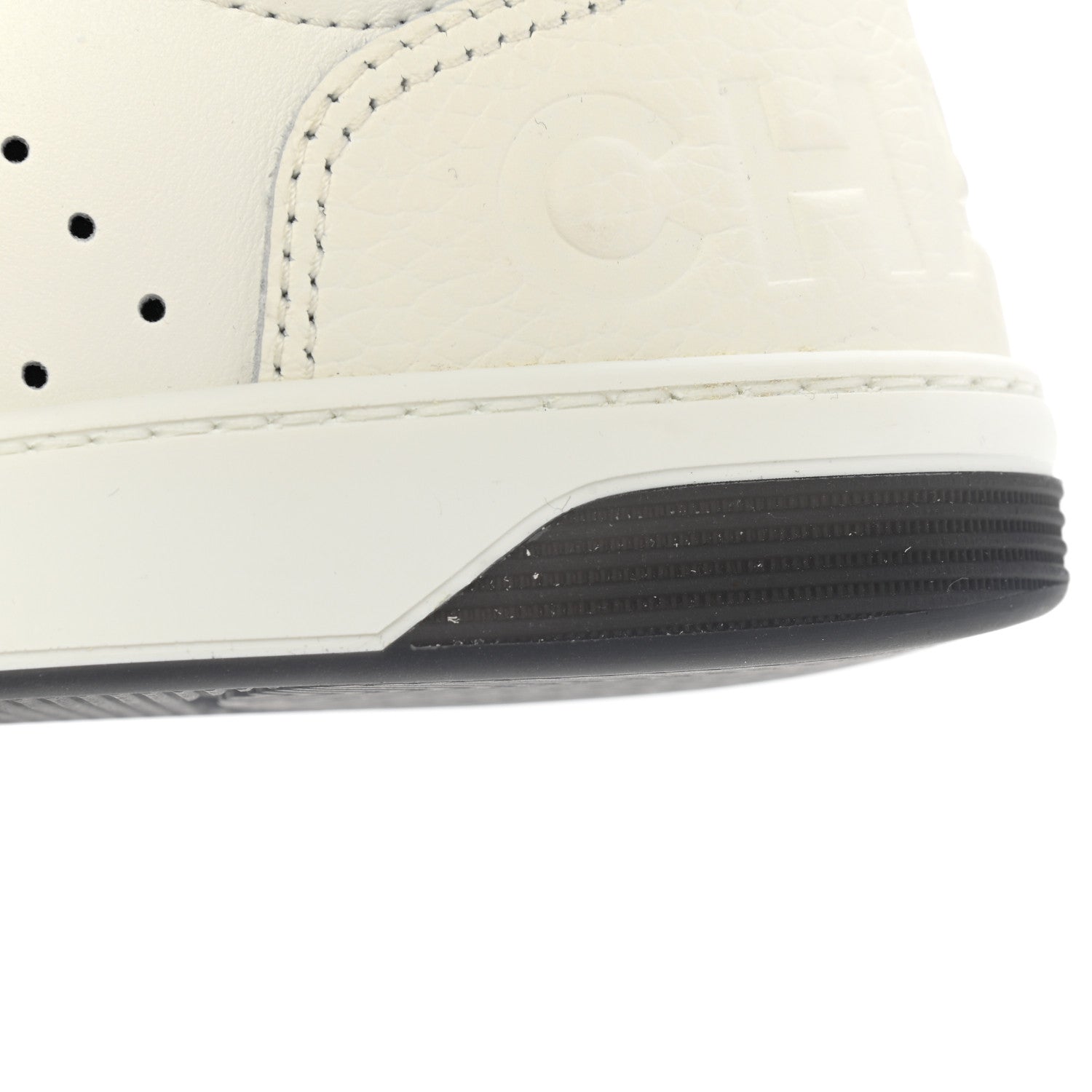 Chanel Grained Calfskin Fabric Womens Logo Sneakers 39 White Black 9 of 10
