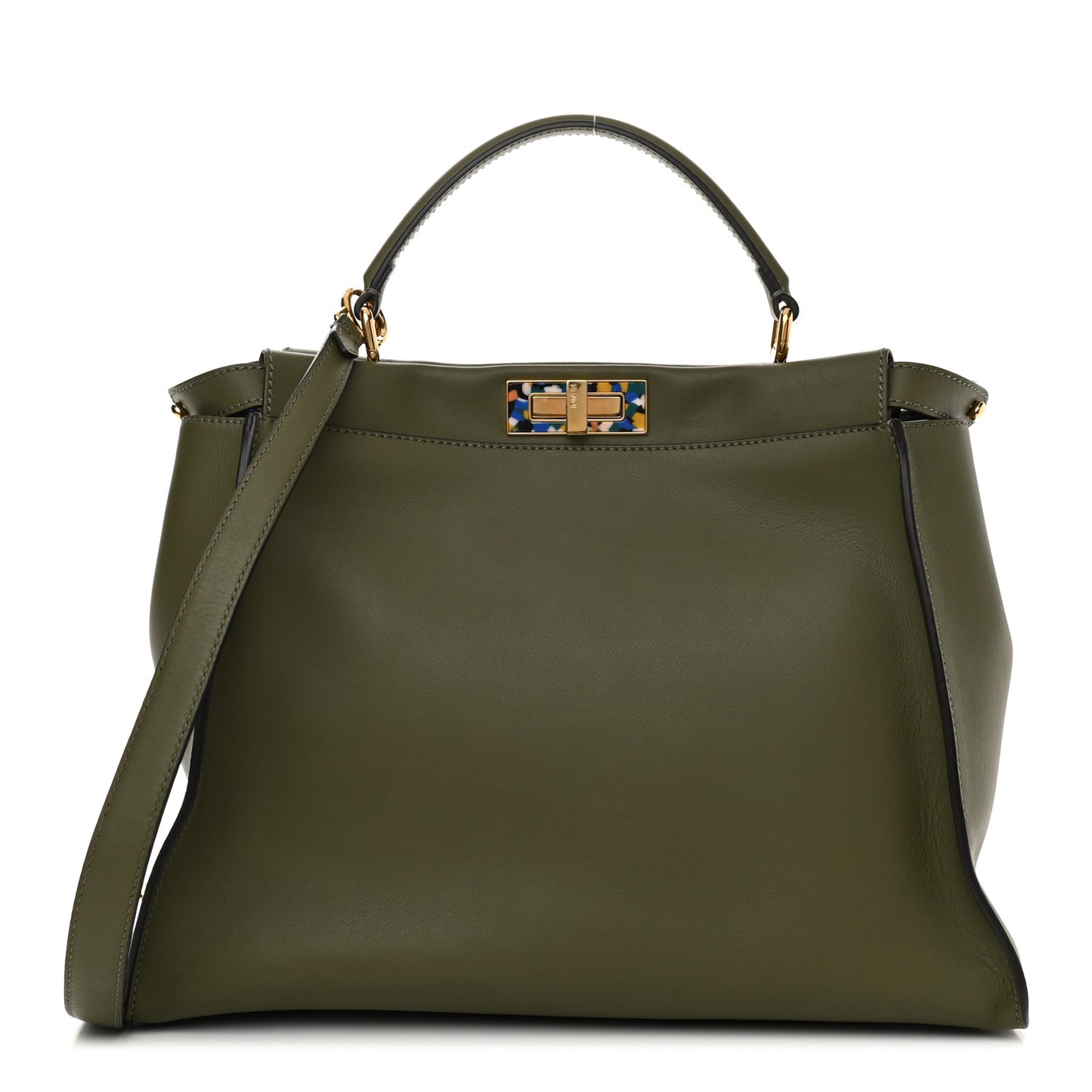 Vitello Seta Plexiglass Granite Large Peekaboo Iconic Satchel Equatore