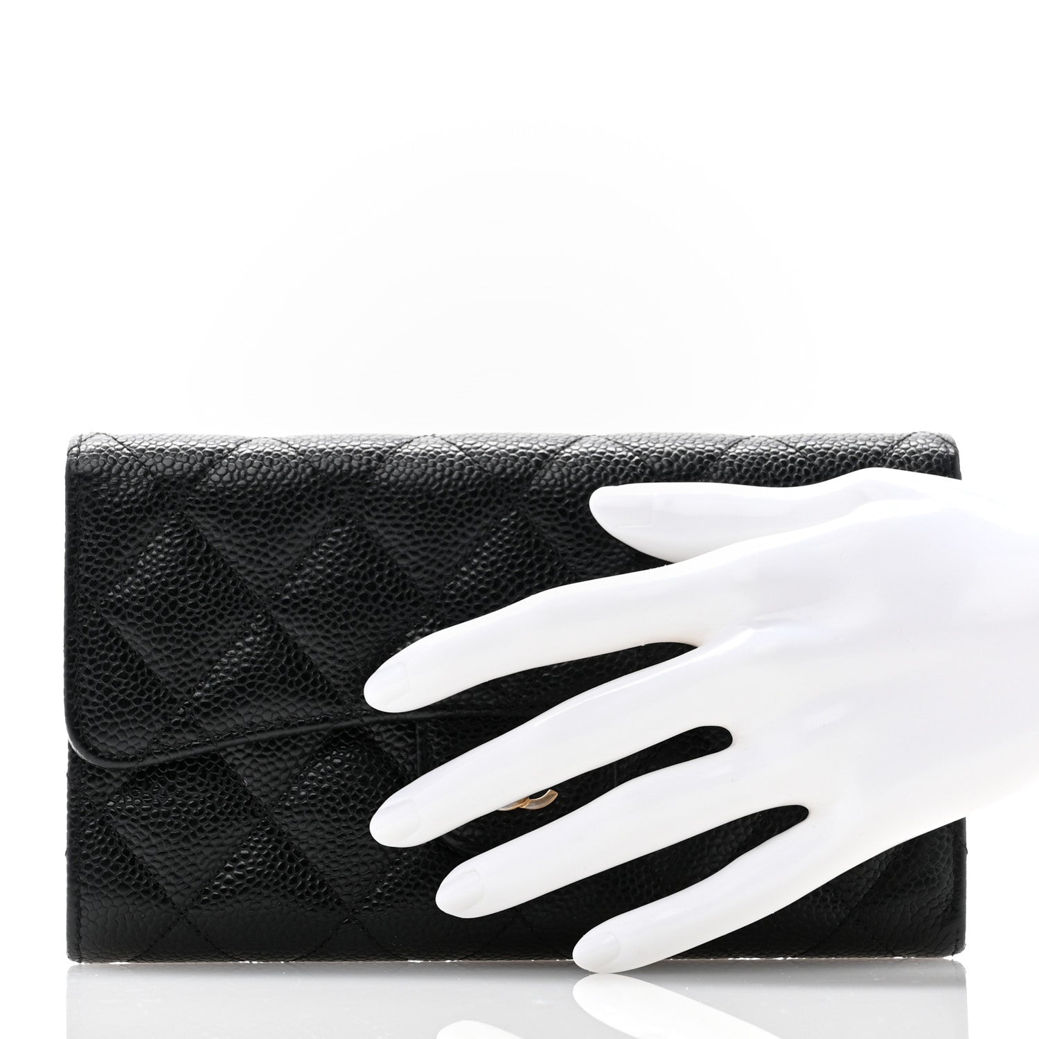 Chanel Caviar Quilted Large Flap Wallet Black 2 of 13
