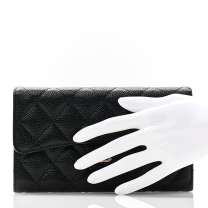 Chanel Caviar Quilted Large Flap Wallet Black 2 of 13