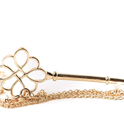 Tiffany 18K Yellow Gold Knot Key Pendant Necklace 4 of 7