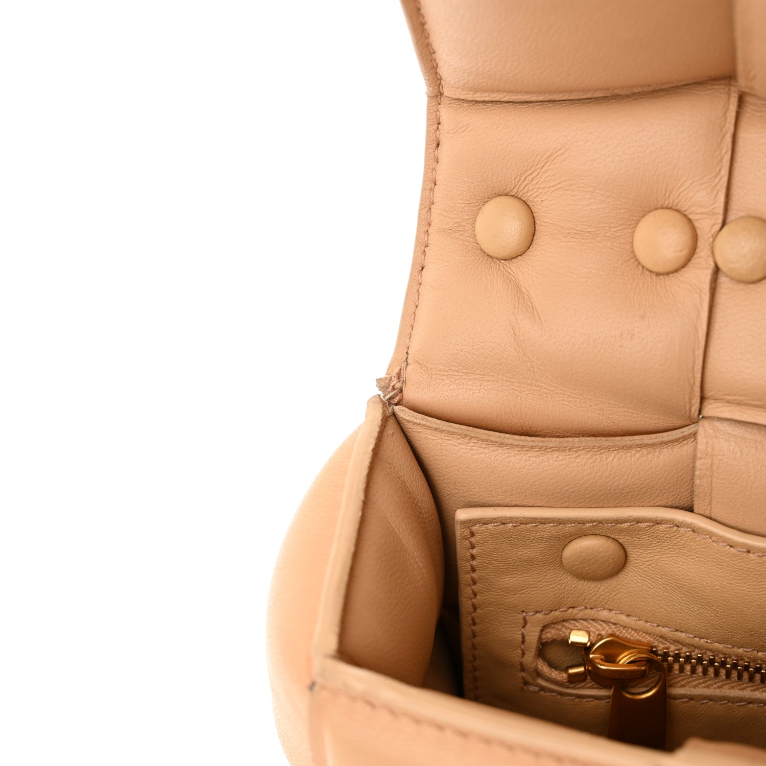 Bottega Veneta Lambskin Maxi Intreccio Padded Chain Cassette Crossbody Bag Almond 12 of 13