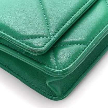 Chanel Lambskin Quilted Chanel 19 Wallet On Chain WOC Green 10 of 12